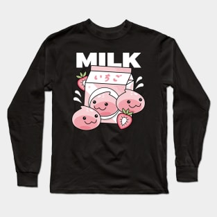 Poring Strawberry Milk Long Sleeve T-Shirt